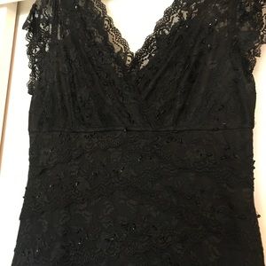 Lace and Bead Black Dress
